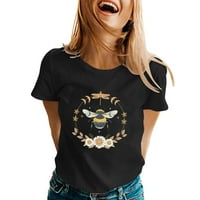 Ženski pčelinji festival majice tiskane kratkih rukava o vratu ženski ležerni trendi meki dnevni ženki