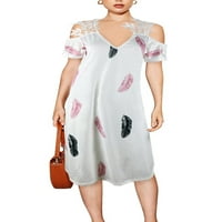 Voguele Women Ljeto plaže sandress Hladne ramene haljine cvjetna haljina za ispis putovanja 8 3xl