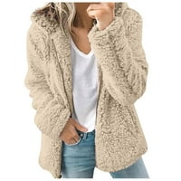 Ženska flishence obložena šerpa jakna trendi plus veličina zimska janjeta debela tople kaputa, gumb