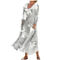 Ljetna haljina za žene Ležerne prilike tiskane udobne modne rupene haljine