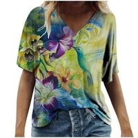 Sayhi Fashion ženska majica izrez krug plus veličina cvijeća scenska casual tiskanja ženska bluza aktivna