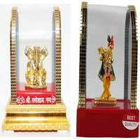 Lord Ganesh i Krishna sa idolima nadzornih ploča za flautu u akril bo kućni dekor