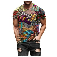 Muški bluze Labavi kratki rukav ljetni grafički grafički print casual jesenjih ušteda vrhova multikolora