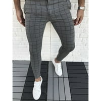 Loyisvidion Muške hlače Čišćenje modnih muškaraca Ležerne tanke fit plaćene patentne patentne pantalone