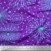 Soimoi ljubičasta pamučna poplin tkanina umjetnička geometrijska tiskana tkanina sa širokim dvorištem