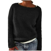 Žene Casual Solid pletene džemper s dugim rukavima Bluza Louse Top Hot6SL487476