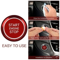 Prekrivač gumba za automobile, aluminijumska push start tipka naljepnica crvena auto motor za pokretanje dugmeta za pokretanje prstena za paljenje za paljenje za Audi A4L A6L Q5L a Q7