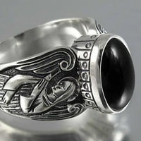 GLANJSKE BIRCH široke jednostavne boje Vintage prsten žena Moonstone Angel uzorak prsten nakit metalni