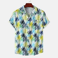 Muška havajska majica bez pozicioniranja cvjetno ispisane bluze za bluzu za odstranjenu bluzu ljeto