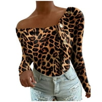 Žene Leopard Print Dugih rukava Trendi Crew vrat Casual Bluza Comfort Slatki pulover