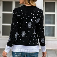 Duks pulover za žene, modna žena okrugla vrat dugih rukava jesen božićna majica tiskanje vrhovi dres