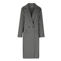 Ženska kaput jakna plus veličina dugih rukava modni casual ugodno Soild Cardigan na vrhu jakna siva