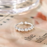 Prstenje nakita Girly Bead -Anxiese Podesivi prsten Prijatelji Rotacijski prstenovi Pribor za žene