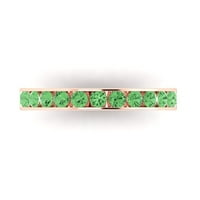 0. CT sjajan okrugli rez simulirani zeleni dijamant 14k ružičasto zlato Spacable Band SZ 9