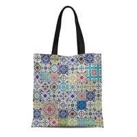 Platno tote torba Mega prekrasni patchwork uzorak iz šarene marokanske portugalske pločice trajne torba