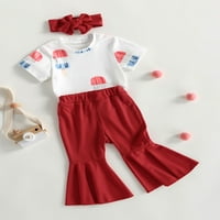 WASSERY BABY DIDLLER Djevojke 4. jula odijelo 6m-4T Dječja djevojka ljetne odjeće Ležerne prilike kratkih