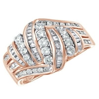 Bijeli prirodni dijamantski vrtložni prsten u 10k bijelo zlato
