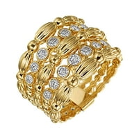 Keusn Noble Gold Hollow Diamond široki prsten dame prsten nakit w