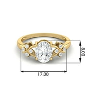 Srebrni zlatni Vermeil ovalni oblik bisernog ženskog angažovanog prstena