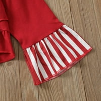 Leodye Clearence zimske božićne djevojke Odjeća set dugih rukava Hlače odjeća odijelo odjeće crvene