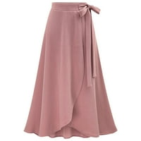 Modna suknja visoke struk Ženska nepravilna podijeljena suknja duga suknja Ležerni elastični struk ljet