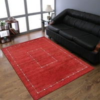 Rugsotički tepisi Ručni loom, prostirka za geometrijsku vunu, crvena, 6'x9 '