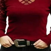 GVMFIVE ženske vrhove čipkasti bluza s dugim rukavima