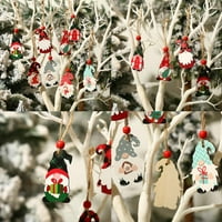 Božićni drveni viseći ukrasi, Xmas Gnome ukrasi drveni gnome viseći dekor gnome drveni ukrasi Božićni