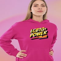LGBTQ + Power Golden Baner Hoodie Women -sMartprints Dizajn, ženski medij