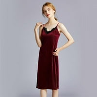 Shengshi Jesen i zima Nove dame Suspenderi seksi debela topla velvet suknja crvena s