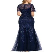 Niveer dame party dugim haljinama CALL GOW FISHTAITEL MAXI haljine Elegant Bodycon Navy Blue XL