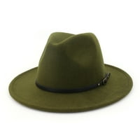 Kape za žene Ženska vuna osjetila se na kapu na kapu Panama šešir široki rub ženski pojas kopča Fedora