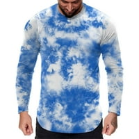 Muška majica Muške modne Ležerne prilike Sportske fitness Otvoreni zakrivljeni rub Print Crew Crt Majica