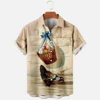 Muški uskršnji košulje Casual Scroeve Lagana havajska bluza Slatki zečji zeč Ispis Redovno uklapanje