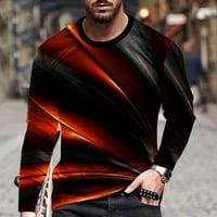 Košulje za muškarce Regularna fit okruglica 3D šarene linije Digitalni tisak Dugi rukav Pulover majice