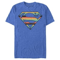 Muški supermen logotip retro pruga grafika tine kraljevske plave heather male