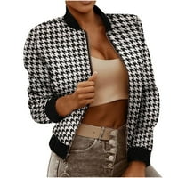 Ženske ležerne bluže - plaćene pune zip turtleneck dugih rukava odjeća modna elegantna jakna za usjeve