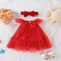 Kelajuan Toddler Girls Dva odjeća Božićne sekvence Tulle Tutu haljina i traka za glavu za zabavu ljetnu