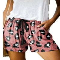 Beiwei Summer Plus Veličina Ležerne hlače za žene Labavi Leopard Plaža Kratke kratke krave kratke hlače