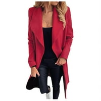 Ženska modna dugačka kaput vuneni džep kardigan čipkasta jakna s dugim rukavima HOT6SL4490101