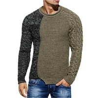 SNGXGN muški džemper s V-izrezom Duks termalni muški džemperi, kaki, veličine 2xl