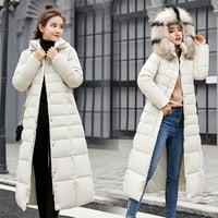 Plus veličine kaputi zimski čišćenje Žene Trendi dugi ovratnik podstavljeni kaput Slim debeli kaput