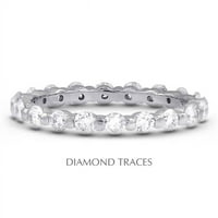 Dijamantni tragovi 18k bijeli zlatni bar Podešavanje 2. Carat Ukupno prirodni dijamanti klasični vječni prsten