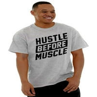Hustle prije mišića nadahnjujući teretanu muške grafičke majice Tees Brisco brendovi 5x