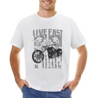 Live East motocikl Muška grafička majica Vintage kratki rukav Sport Tee Black 3xl