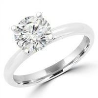 MD170252-4. 0. CT Okrugli dijamantski Obećaj zaručnički prsten u 14k bijelo zlato - veličine 4.5