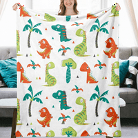 Bacajte pokrivače dinosaurus crtani tiskani mekani nejasni flanel plišani babdeni bake pokrivača za