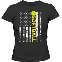 Američka zastava Softball TIM poklon ženska majica za odrasle dame klasične teže
