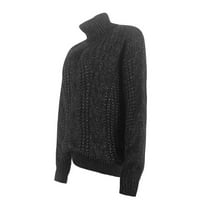 Absuyy dukseri za žensko čišćenje pulover pleteni dugi rukav labav turtleneck casual puni u boji TOP