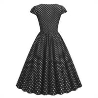 Ljetne haljine za ženske zabave Ležerne prilike Polka Dot kratki rukav 1950S domaćice Večernje party